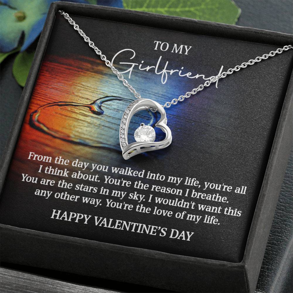 Happy Valentine's Day To My Girlfriend Forever Love Necklace