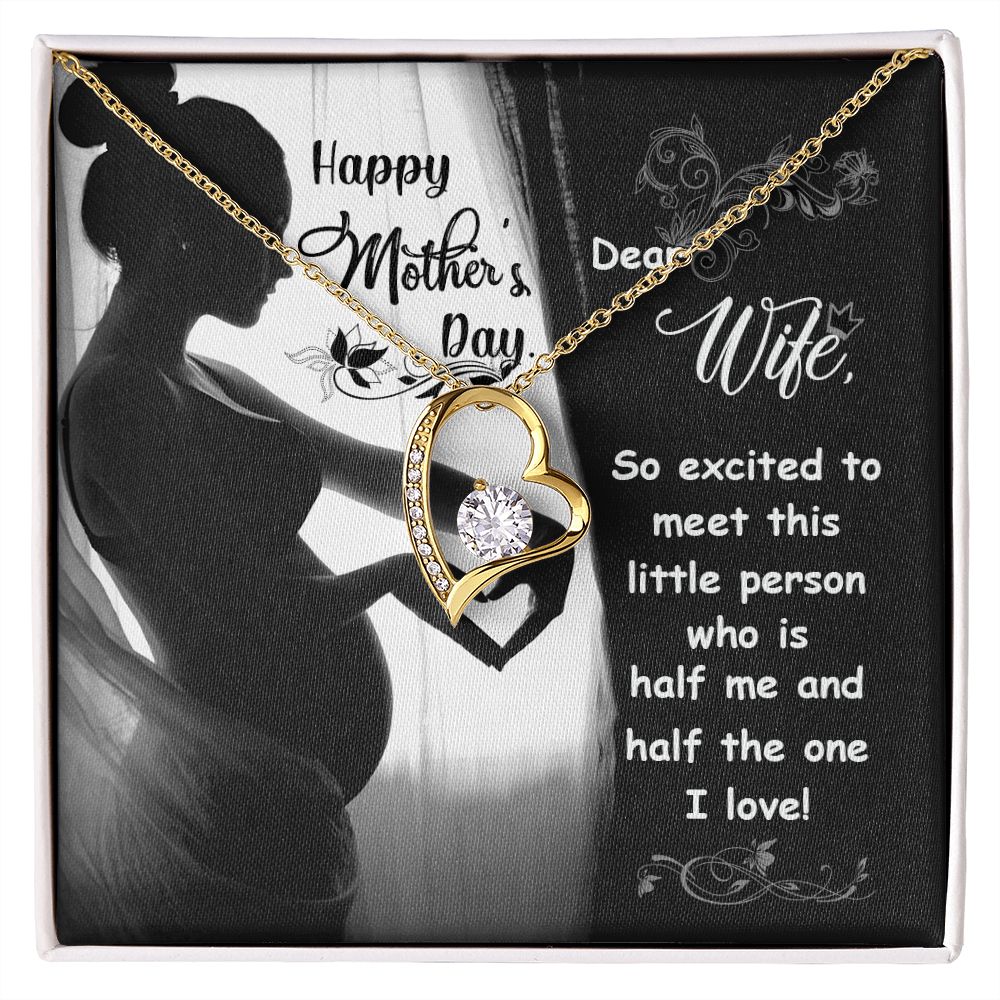Happy Mother's Day Dear Wife Emporium Discounts Necklace and heart pendant To meet this little one