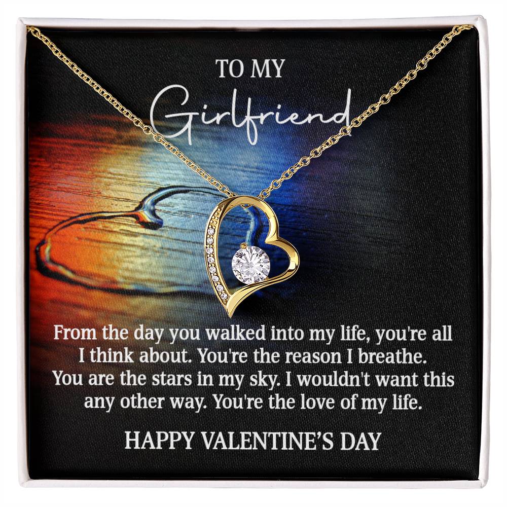 Happy Valentine's Day To My Girlfriend Forever Love Necklace