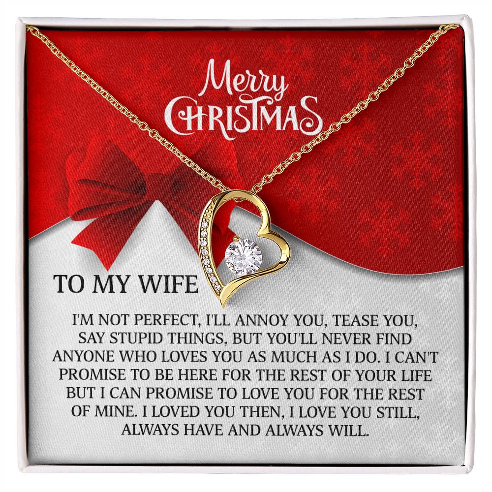 To My Wife Merry Christmas Forever Love Necklace