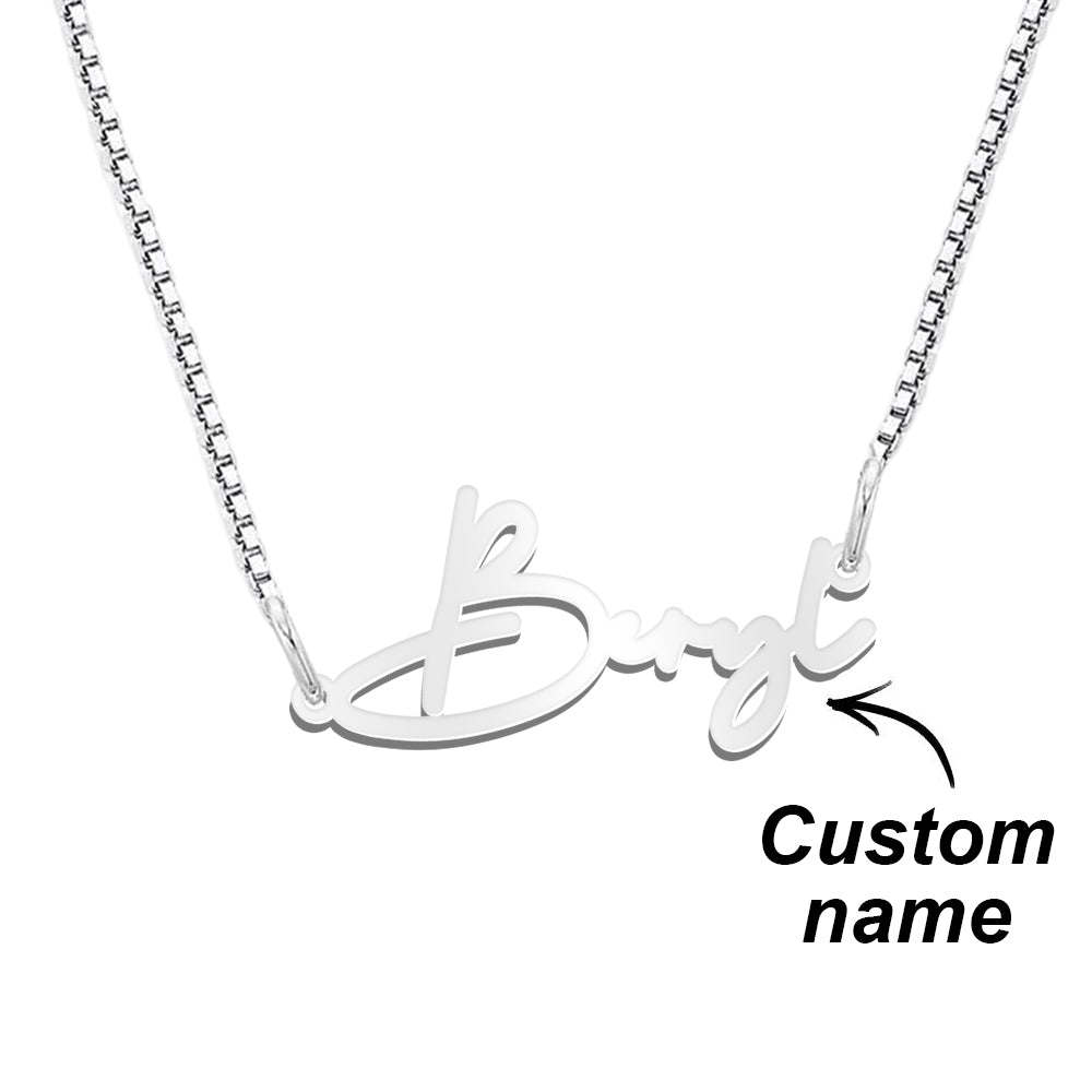 S925 Silver Personalised Name Necklace with Box Chain Emporium Discounts
