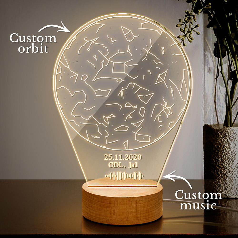 Custom Scannable Code Acrylic Night Lamp Constellation Map Night Light Emporium Discounts