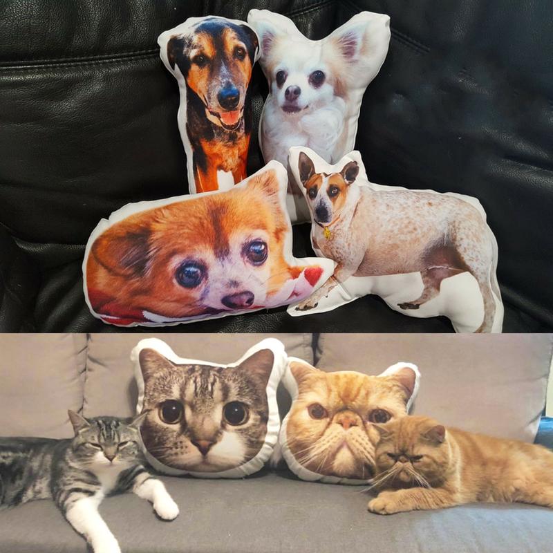 Custom Pet Shaped Portrait Pillow - Dog Pillow, Cat Pillow, Dog Lover, come in 4 Sizes Emporium Discounts