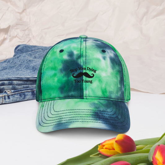 Tie dye hat Stop Men Dying Too Long Front & Back Growing Stronger Emporium Discounts