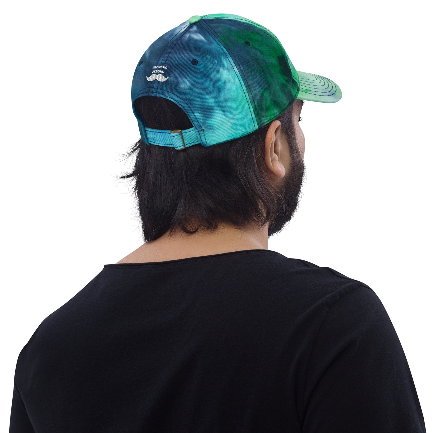 Tie dye hat Stop Men Dying Too Long Front & Back Growing Stronger Emporium Discounts