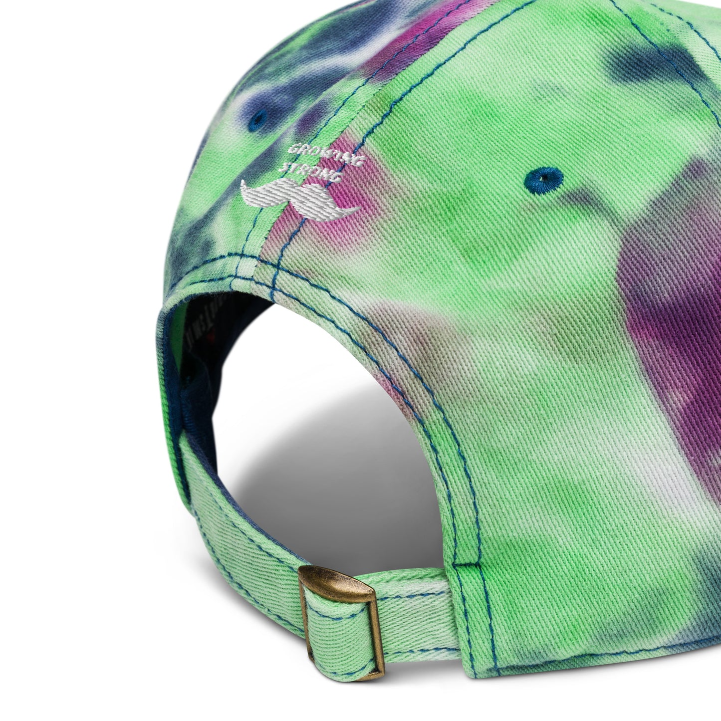 Tie dye hat Stop Men Dying Too Long Front & Back Growing Stronger Emporium Discounts