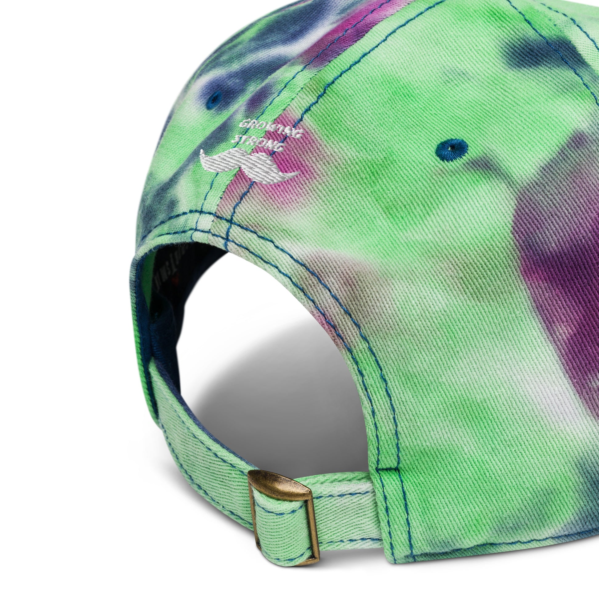 Tie dye hat Stop Men Dying Too Long Front & Back Growing Stronger Emporium Discounts