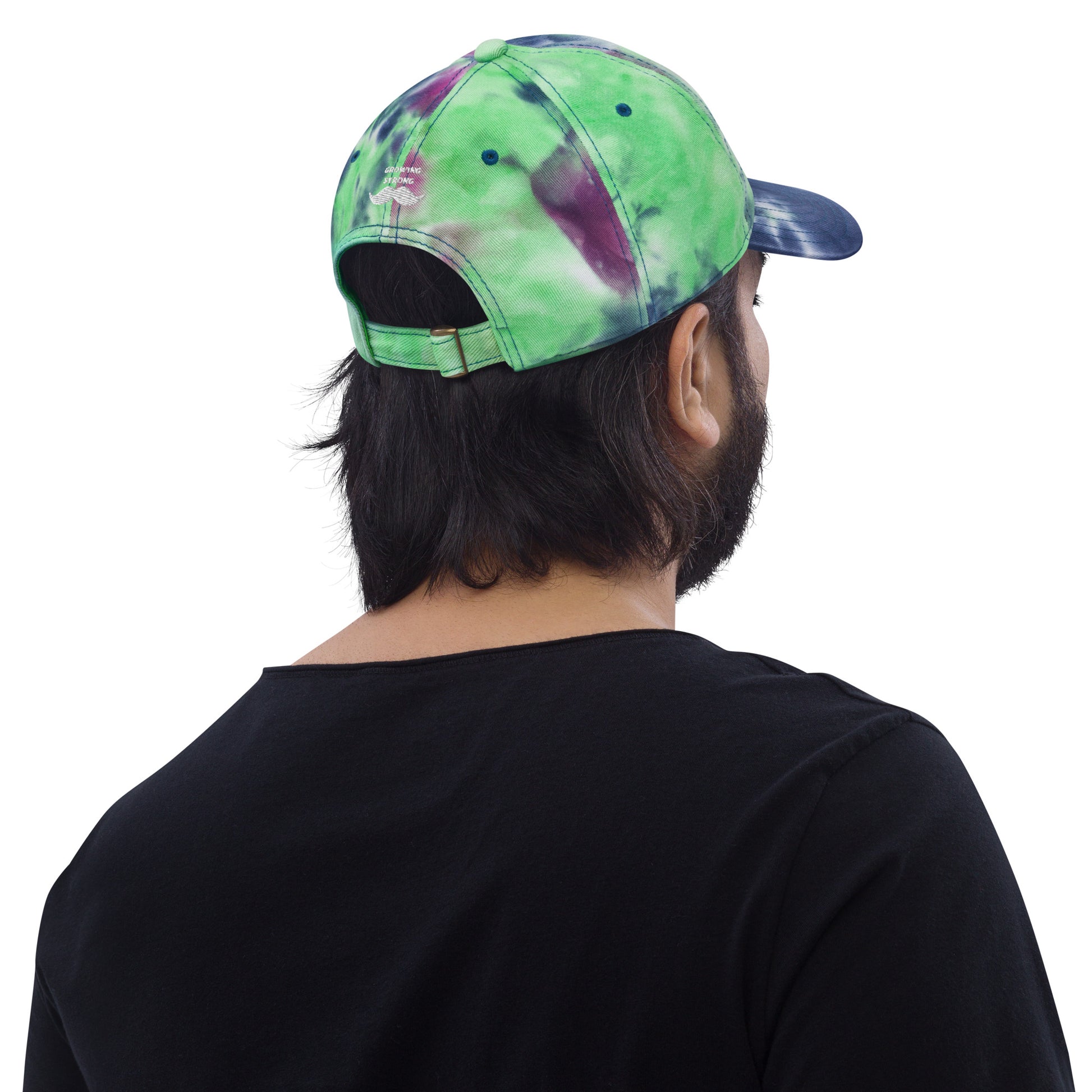 Tie dye hat Stop Men Dying Too Long Front & Back Growing Stronger Emporium Discounts