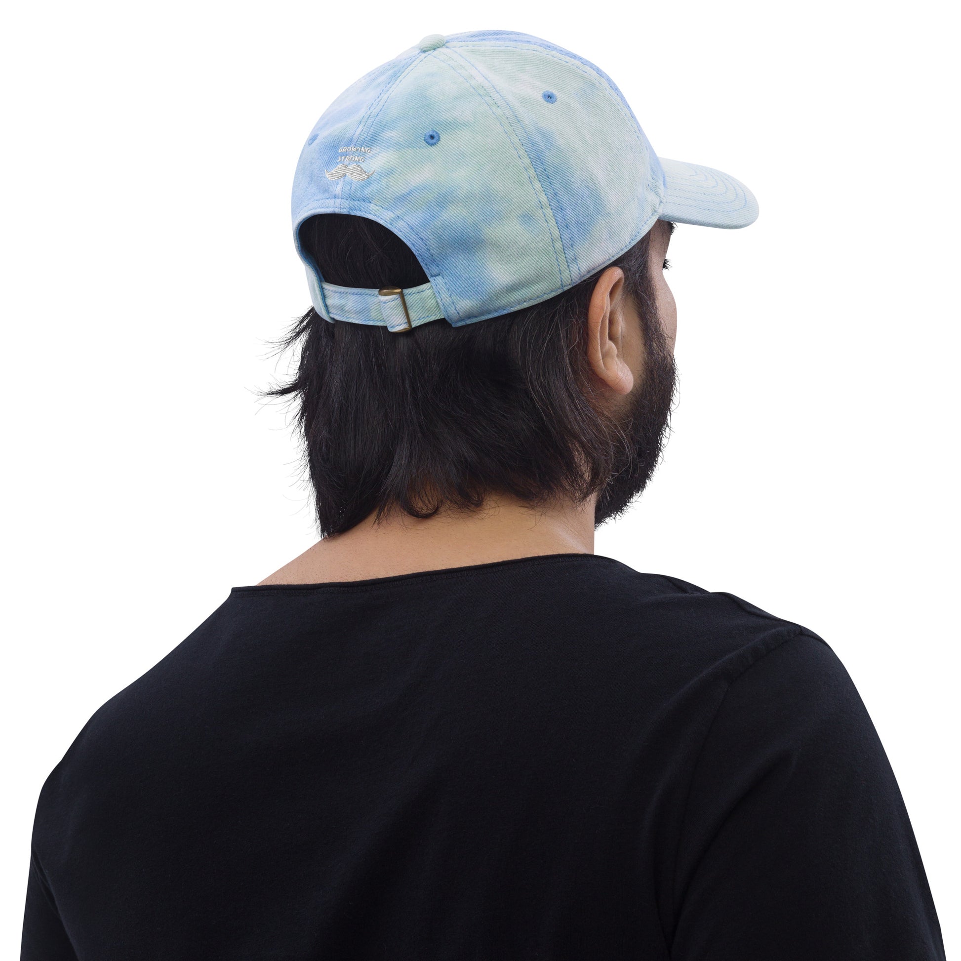 Tie dye hat Stop Men Dying Too Long Front & Back Growing Stronger Emporium Discounts