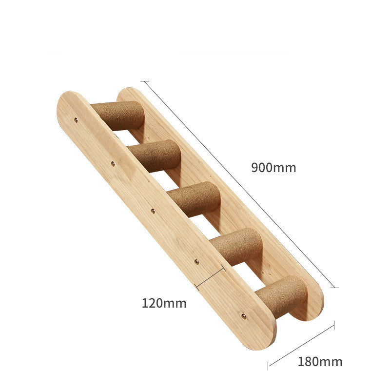 Pet Cat Climbing Frame Wall Type Solid Wood Wall Hanging Platform Ladder Pets Accessories Emporium Discounts