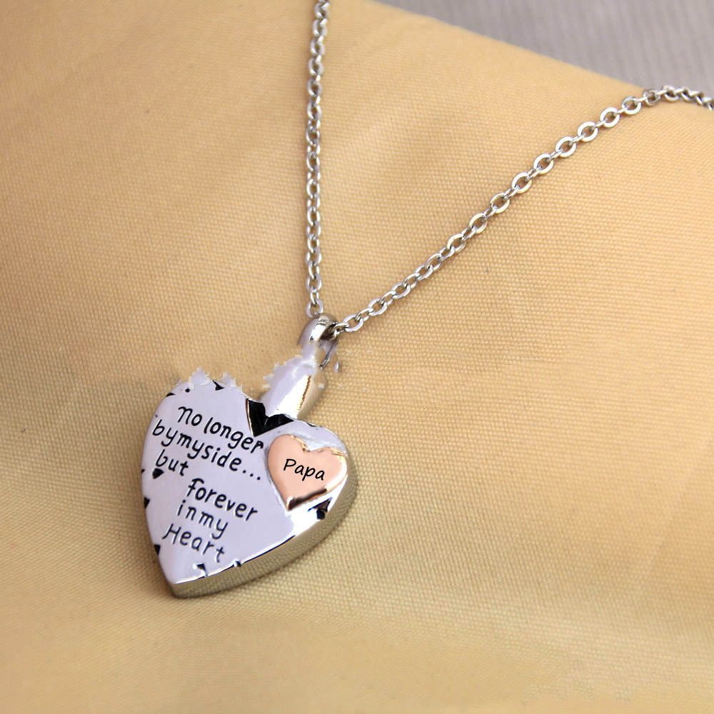 Heart Shaped Papa Ashes Necklace In Memory Of Loved Ones Emporium Discounts