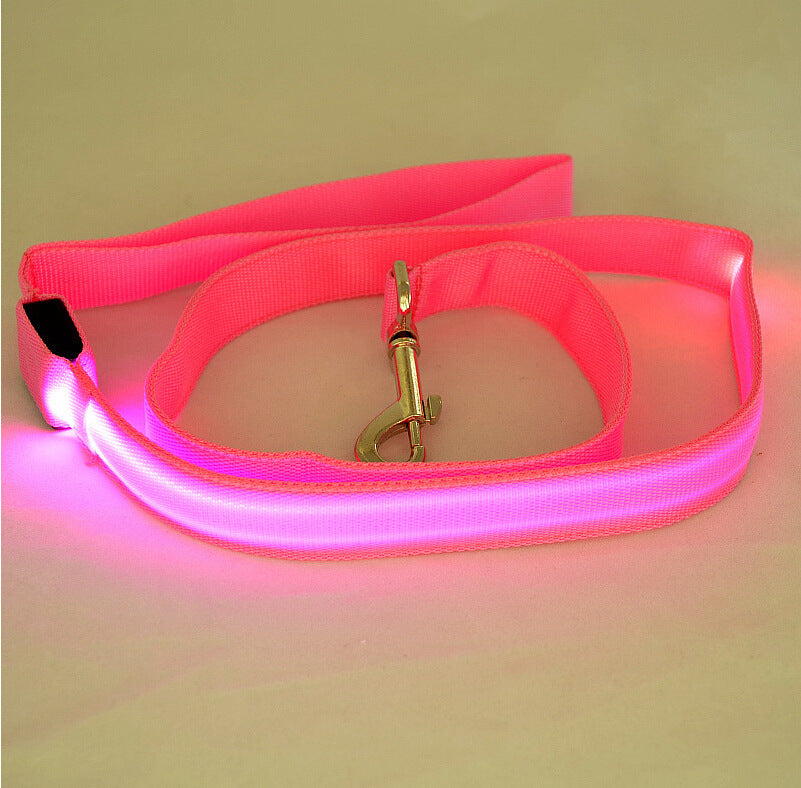 Glowing Pet Leash Glowing Dog LED Emporium Discounts pink Light night