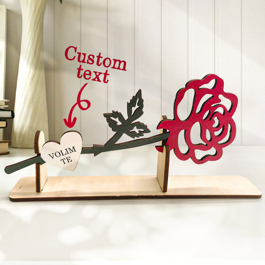 Personalized Wooden Rose Decor with Text Emporium Discounts