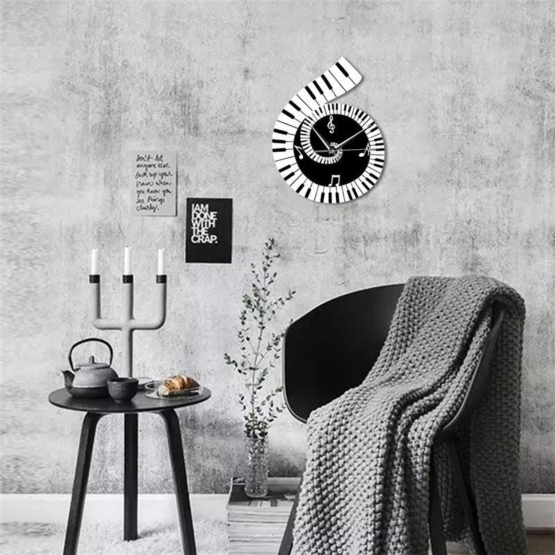  Decoration Wall Clock Treble Clef Piano Keyboard Musical Notes Irregular Decoration Clock Wall Clock Cross-border Emporium Discounts 5 Daily Products Or Gadgets Per Day