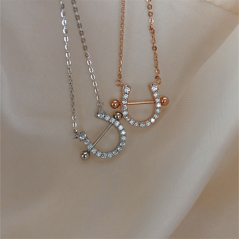 Horseshoe Zircon Necklace and Earrings Emporium Discounts