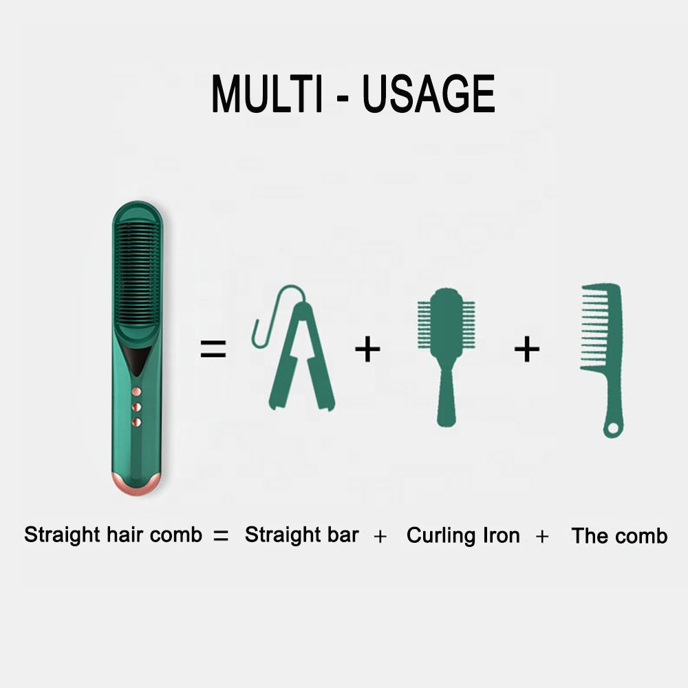 2-in-1 Hot Hair Comb Negative Ion Hair Straightener Curler- EU, UK, US Plug_4