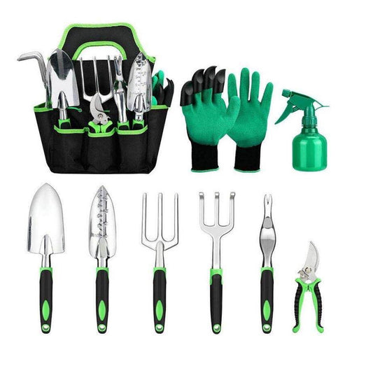 9pcs/set Aluminum Alloy Outdoor Gardening Shovel Set_0