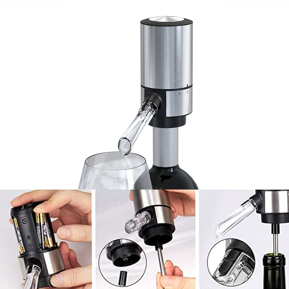 Automatic Electric Wine Aerator Pourer with Retractable Tube for One-Touch Instant Oxidation - Battery Powered_7 | Emporium Discounts