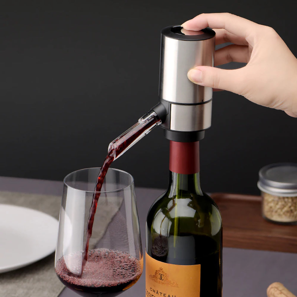 Automatic Electric Wine Aerator Pourer with Retractable Tube for One-Touch Instant Oxidation - Battery Powered_11 | Emporium Discounts