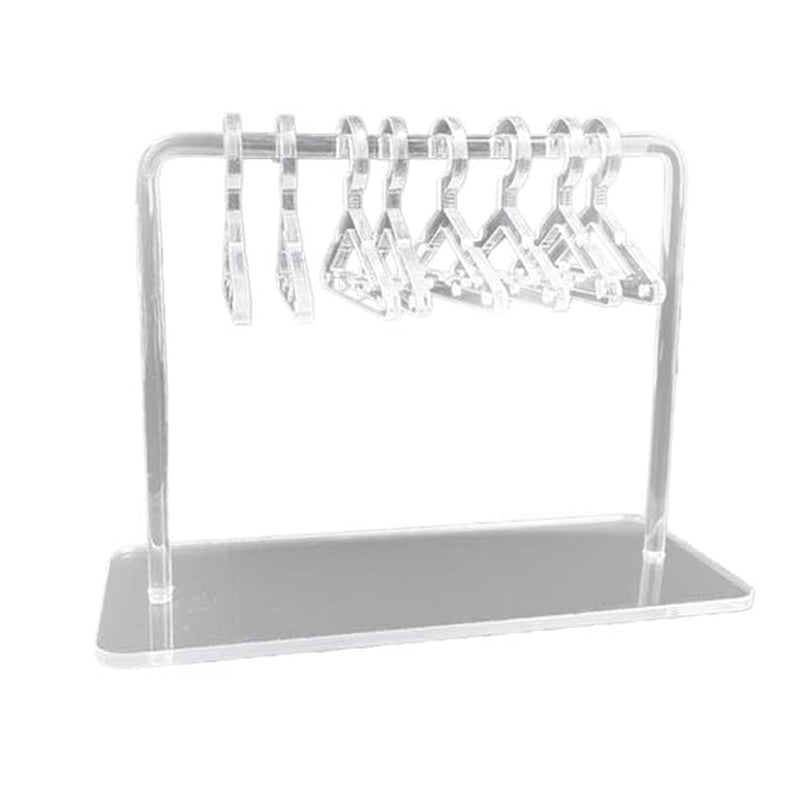 Acrylic Earring Hanging Display Rack Stand with Mini Coat Hangers_4