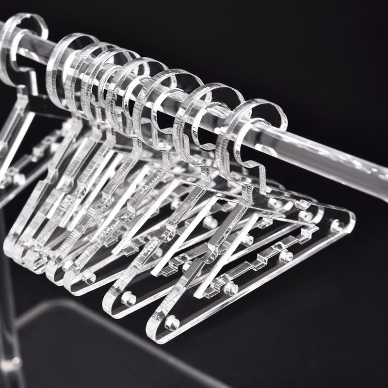 Acrylic Earring Hanging Display Rack Stand with Mini Coat Hangers_13