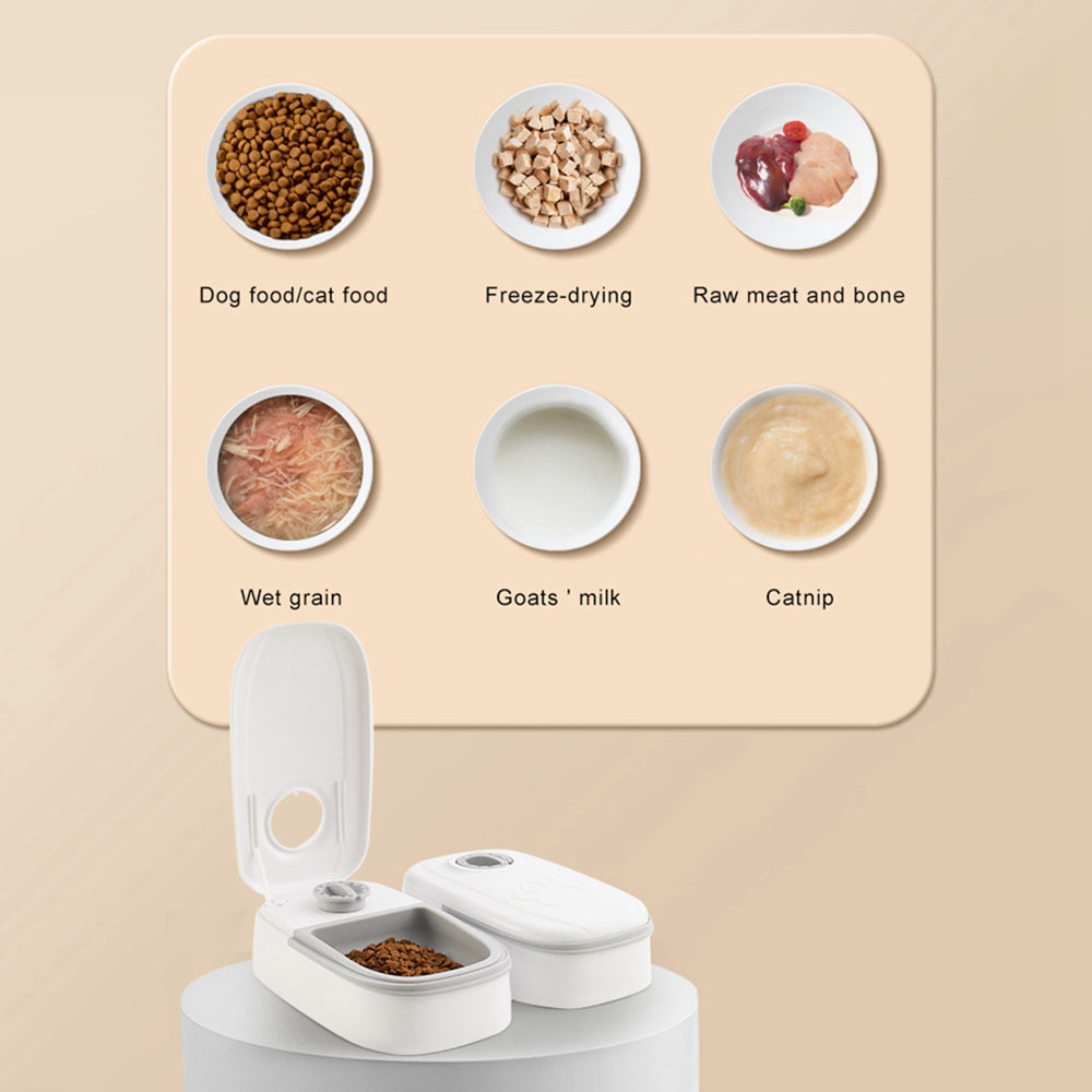 Products Automatic Pet Feeder Smart Food Dispenser For Cats Dogs Timer Stainless Steel Bowl Auto Dog Cat Pet Feeding Pets Supplies Emporium Discounts Dog food/cat food, freeze/ drying, raw meat and bone, wet grain, goats milk, catnip