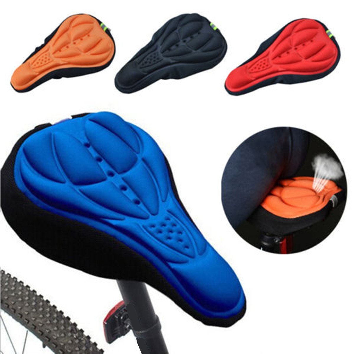 Bicycle embossed breathable mat color 3D breathable seat cover Emporium Discounts