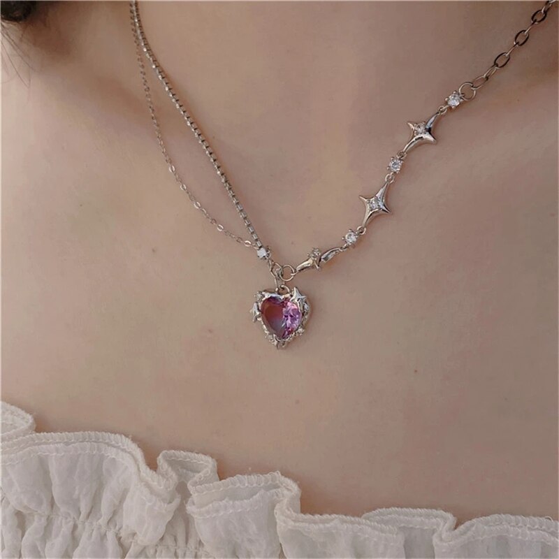 Crystal Heart Cross Star Necklace Emporium Discounts