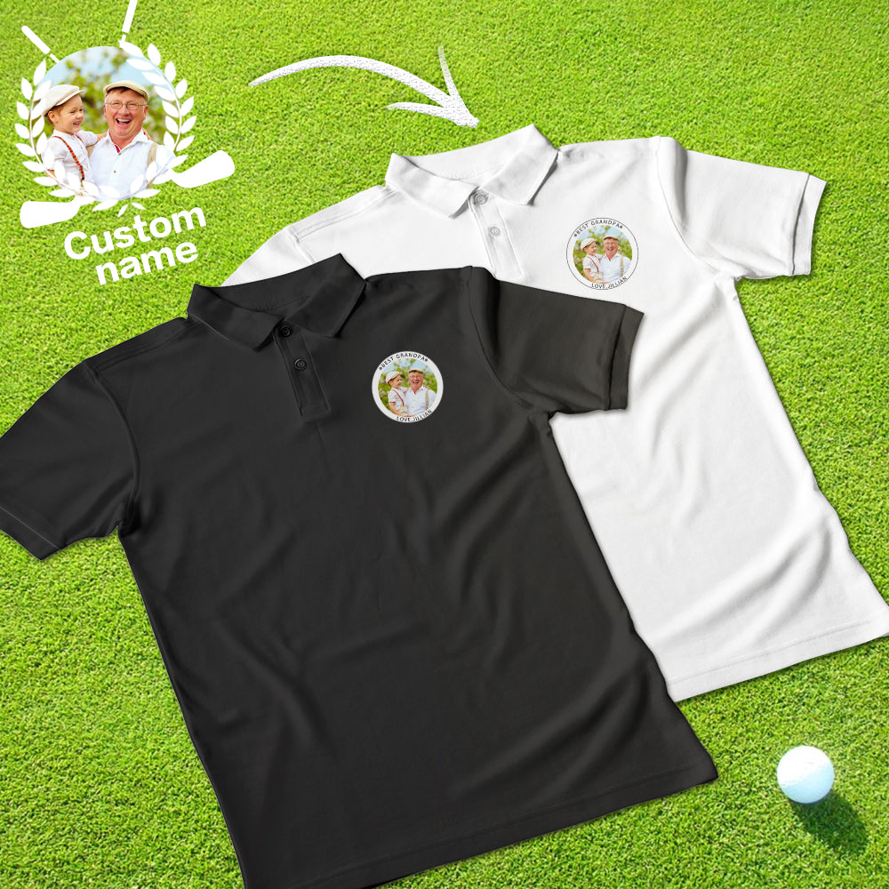 Personalized Men's Golf Polo Shirt with Name and Photo Emporium Discounts