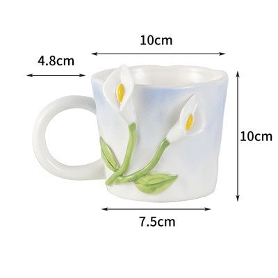 Premium Floral Hand Kneaded Ceramic Tulip Mug Emporium Discounts 5 Daily Products or Gadgets Per Day