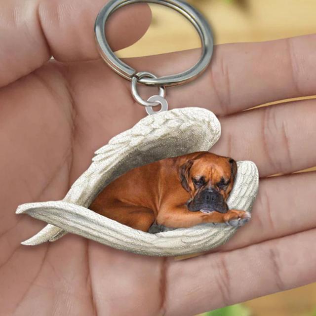 Dog Sleeping Angel Keychains Emporium Discounts Boxer dog