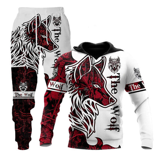 3D Wolf Print Tracksuit Men Sportswear Hooded Sweatsuit Two Piece Outdoors Running Fitness Men Jogging Set Emporium Discounts 5 Daily Products Or Gadgets Per Day Products