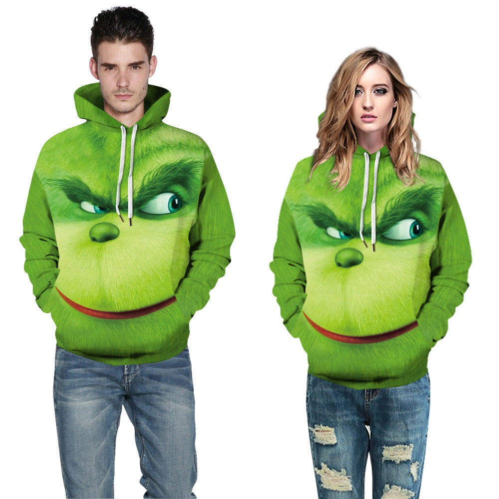 Grinch Geek Digital Printing Couple Long Sleeve Hooded Sweater Loose Casual Autumn Winter Dress Girl Emporium Discounts 5 Daily Gadgets Product In 2023