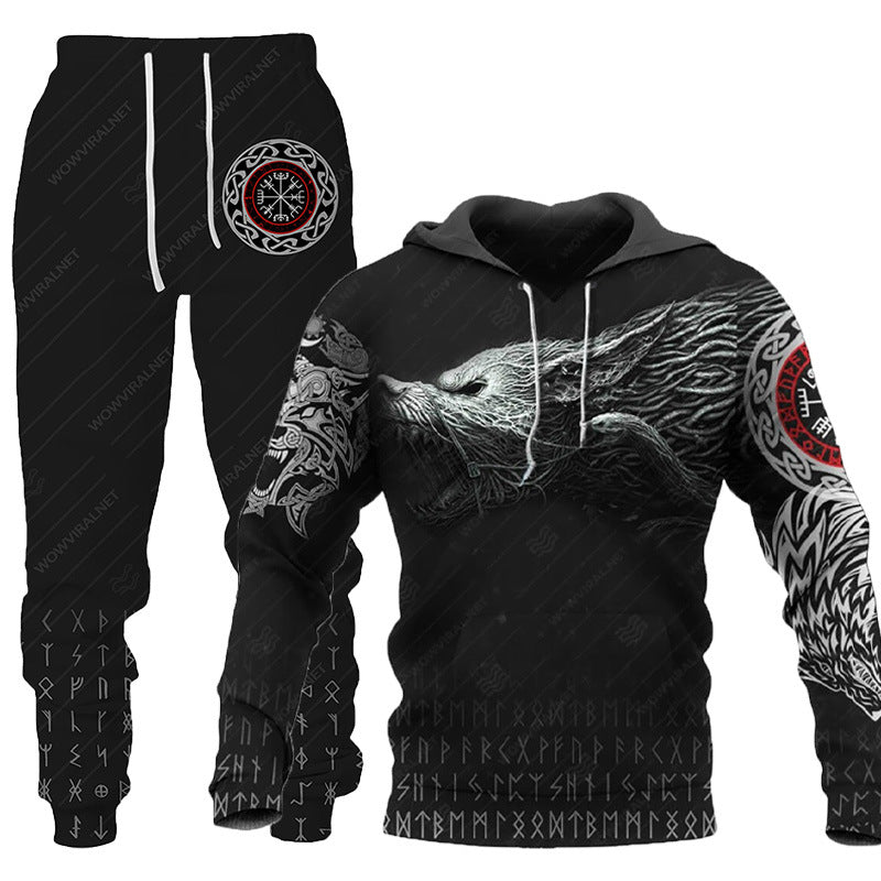 3D Wolf Print Tracksuit Men Sportswear Hooded Sweatsuit Two Piece Outdoors Running Fitness Men Jogging Set Emporium Discounts 5 Daily Products Or Gadgets Per Day Products