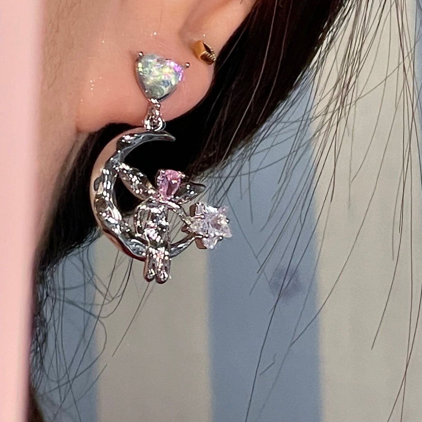 Angel Heart Star Crystal Drop Earrings Emporium Discounts