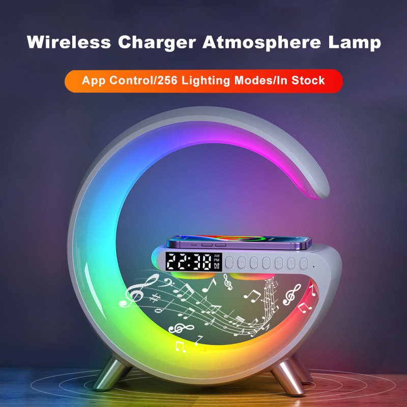 Intelligent Atmosphere Lamp Bluetooth Speaker Wireless Charger Bedside Lamp Sunrise Wake-up Lamp Polar Lamp Alarm Clock Emporium Discounts