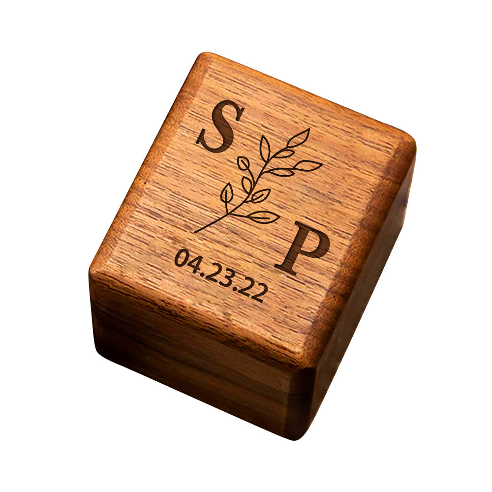 Personalized Triple Slot Ring Storage Wedding Engagement Proposal Wood Ring Box Emporium Discounts