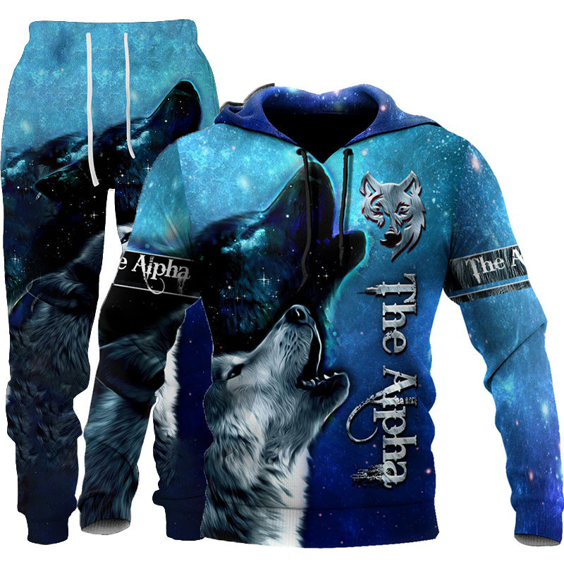 3D Wolf Print Tracksuit Men Sportswear Hooded Sweatsuit Two Piece Outdoors Running Fitness Men Jogging Set Emporium Discounts 5 Daily Products Or Gadgets Per Day Products