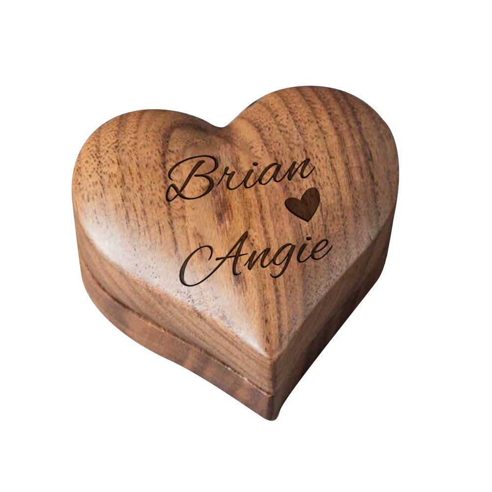 Personalized Wooden Ring Box Heart Proposal Engagement Ring Box Emporium Discounts