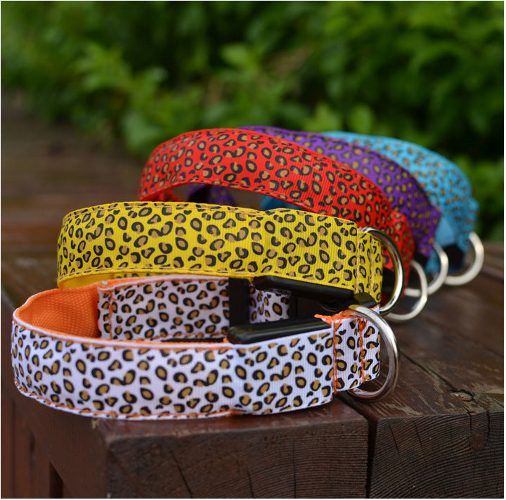 Leopard Collar Led Luminous Dog with Luminous Collar Dog Collar Dog Chain Large, Medium and Small Pet Supplies Mixed Batch Emporium Discounts 5 Daily Products Or Gadgets Per Day