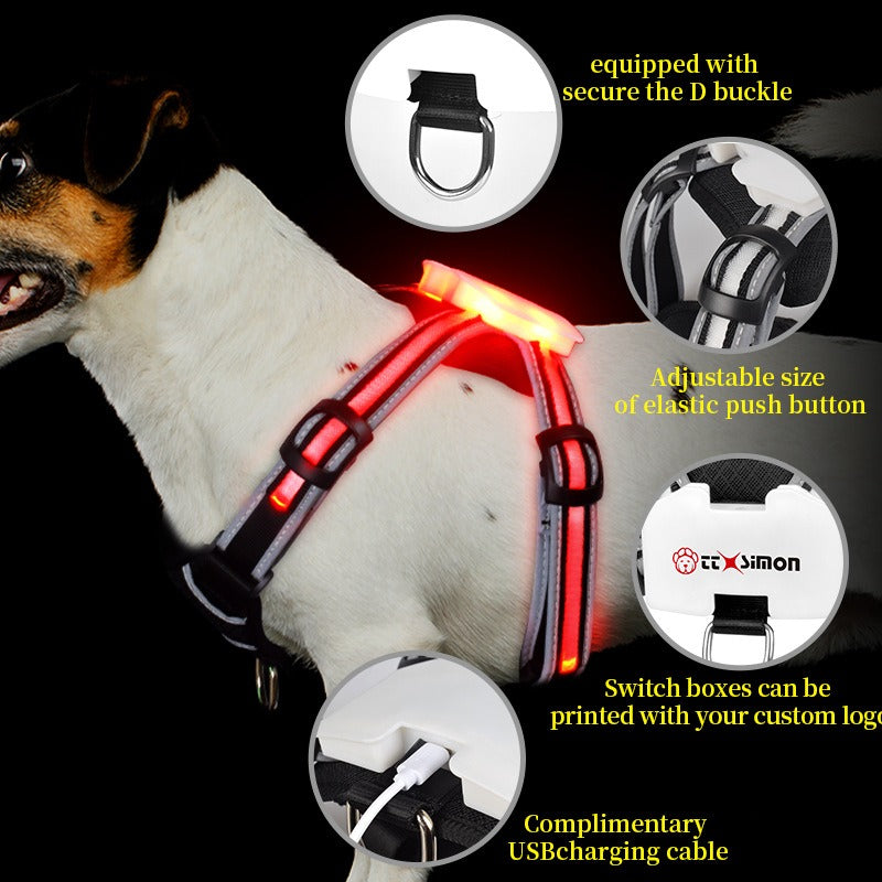 LED Luminous Chest Strap Explosion-Proof Night Dog Walking Vest Large Medium And Small Dog Harness Emporium Discounts 5 Daily Products Or Gadgets Per Day