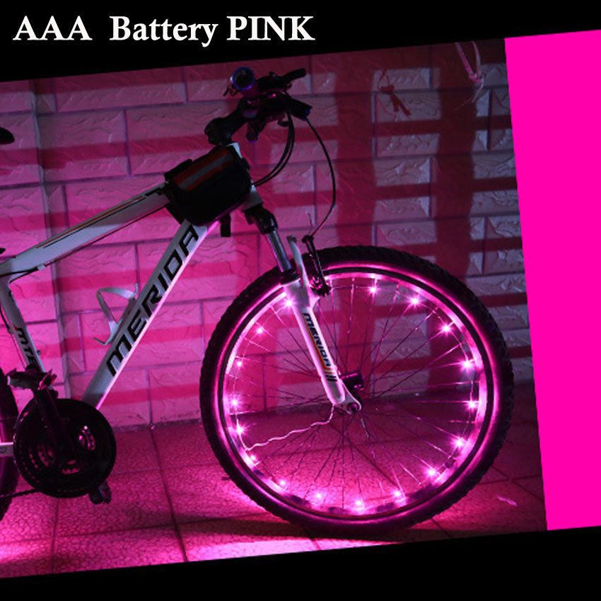 Mountain bike spoke lights come in different colour Emporium Discounts Pink LED