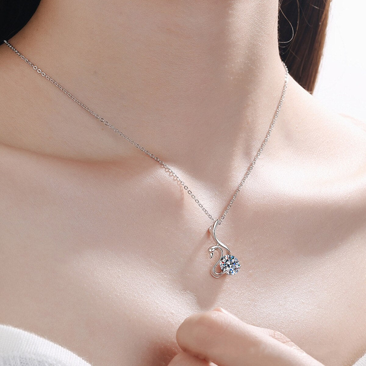 Moissanite Swan Diamond Necklace Emporium Discounts