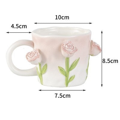 Premium Floral Hand Kneaded Ceramic Tulip Mug Emporium Discounts 5 Daily Products or Gadgets Per Day