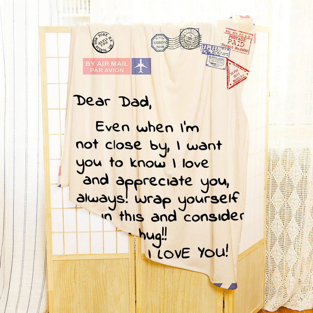Mother's Day Hot Sale Envelope Blanket Home Letter Letter Warm Flannel Message Letter Cover Blanket Emporium Discounts