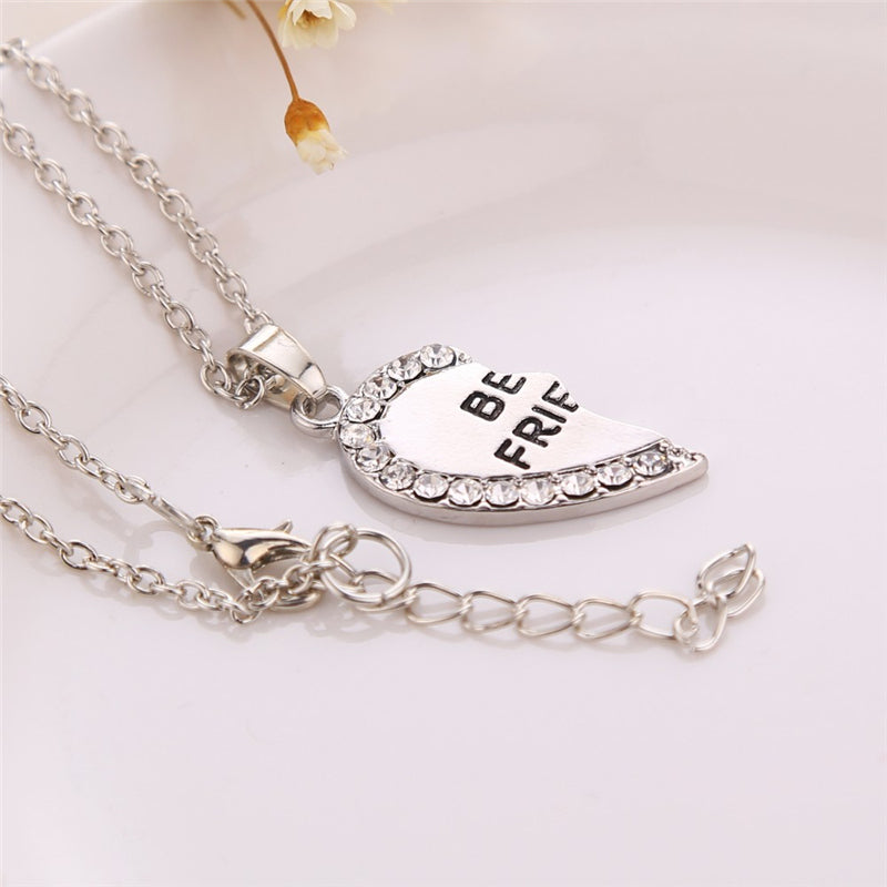 Love Heart Best Friend Necklace Emporium Discounts 5 Daily Products Or Gadgets Per Day Silver surrounded of crystal