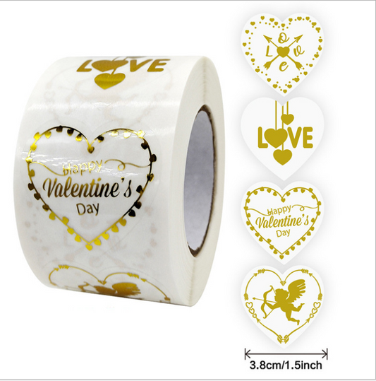 500pcs/roll Valentines Gift Bags Stickers Seal Labels I Love You Happy Valeninte's Day Scrapbooking Sticker for Wedding Supplies