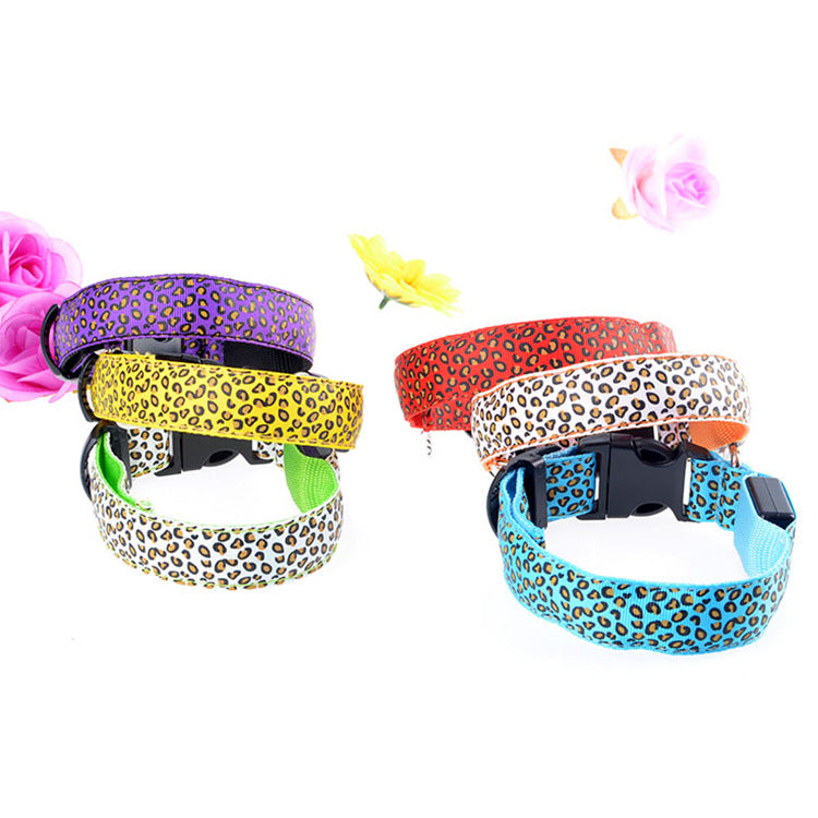 Leopard Collar Led Luminous Dog with Luminous Collar Dog Collar Dog Chain Large, Medium and Small Pet Supplies Mixed Batch Emporium Discounts 5 Daily Products Or Gadgets Per Day