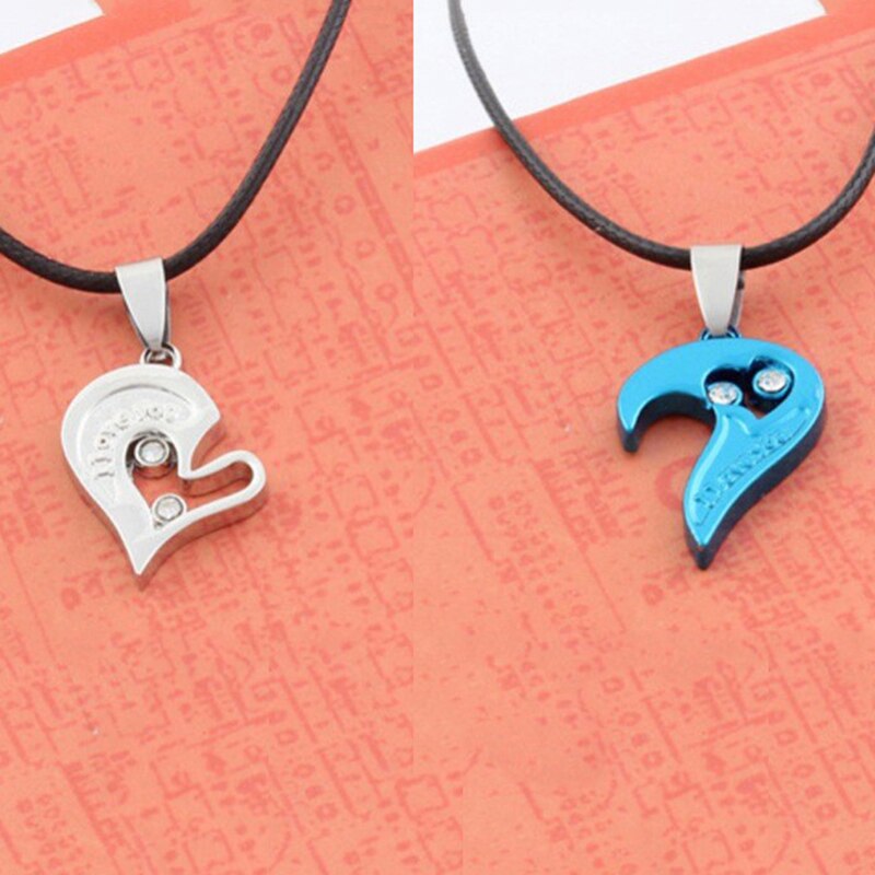 1 pair Fashion Couple Heart Shape I Love You Pendant Necklace Unisex Lovers Couples Jewelry Fashion Gift Accessories Emporium Discounts 5 Daily Products Or Gadgets Per Day