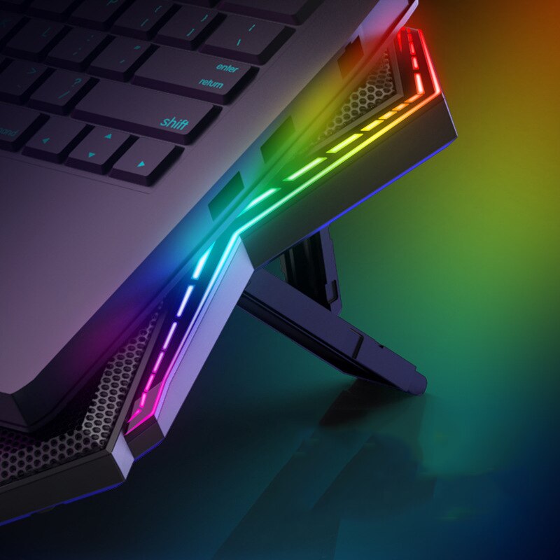 Gaming Laptop Cooler Six Fan Two USB Port Led RGB Lighting Notebook Stand for Laptop 12-17 inch Laptop Cooling Pad Emporium Discounts 5 Daily Gadget or Products Discounted at 20%  OFF Code DAILY20
